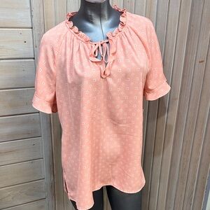 Liz Claiborne Coral Ruffle Blouse